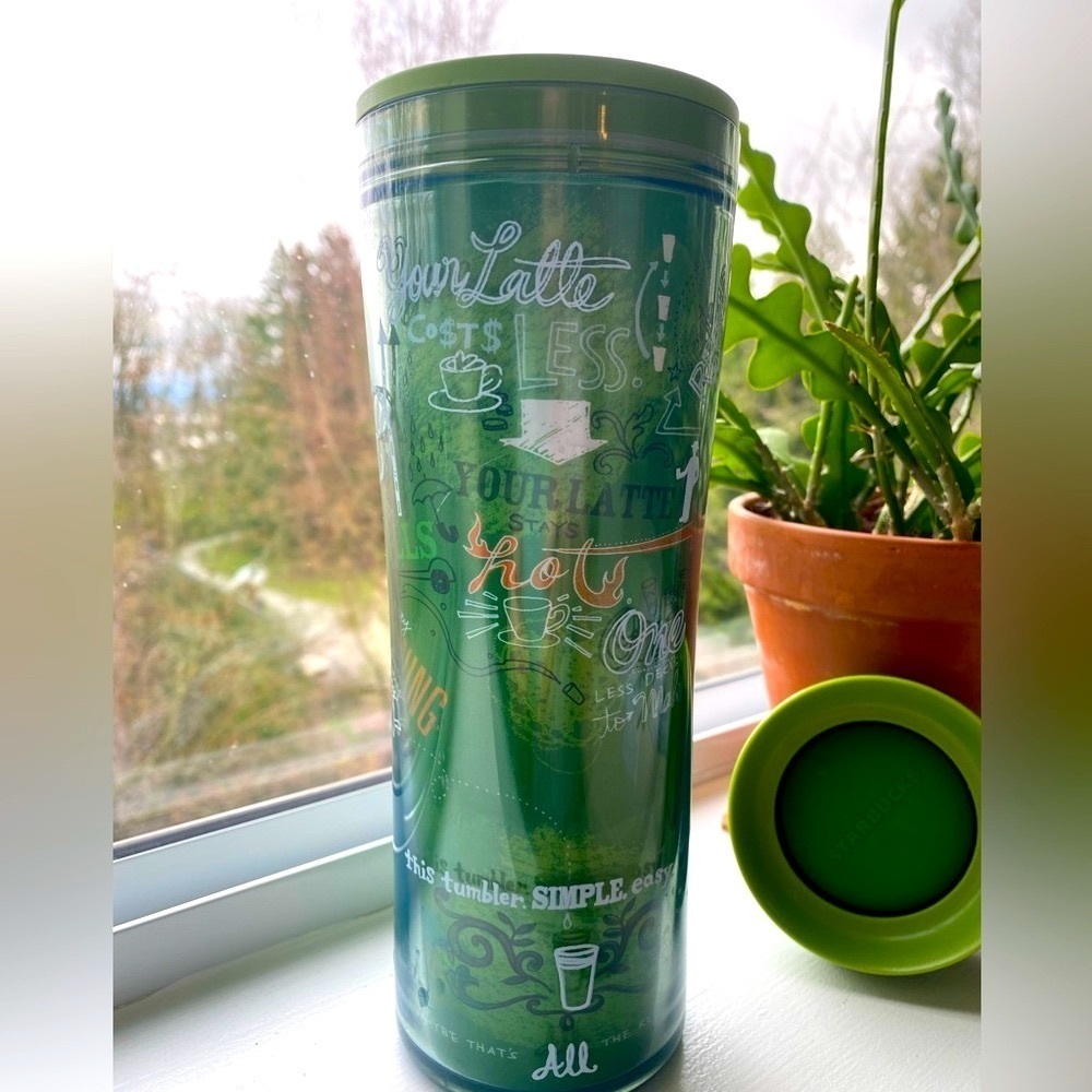 2009 Starbucks Rare Environment Green Travel thermos 20 oz